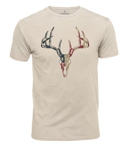 USA Deer Skull Cotton T-Shirt