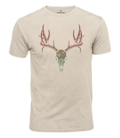 Christmas Deer Skull Cotton T-Shirt
