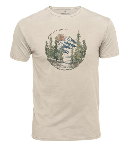 Mountain Forest Landscape Cotton T-Shirt