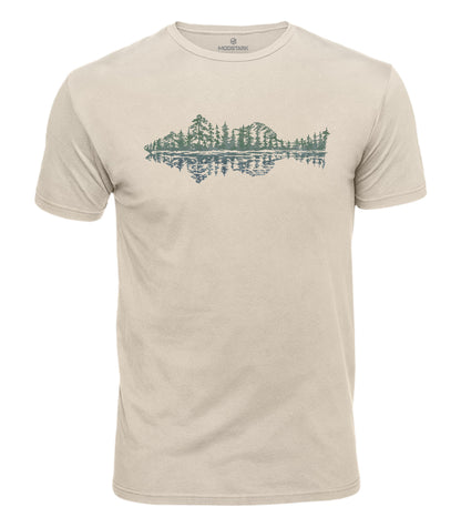 Forest Fish Silhouette Cotton T-Shirt