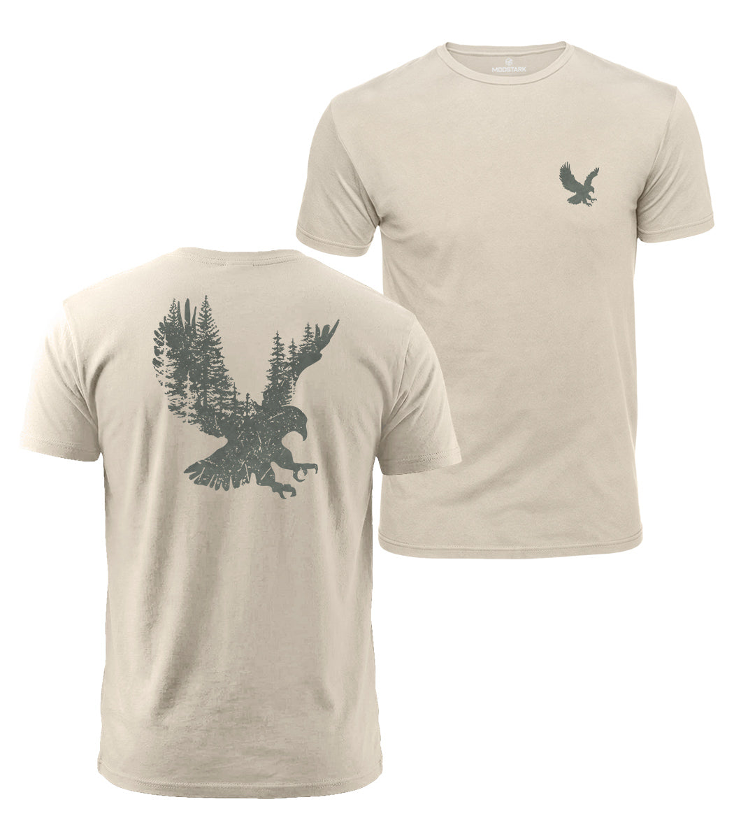 Forest Eagle Silhouette Cotton T-Shirt