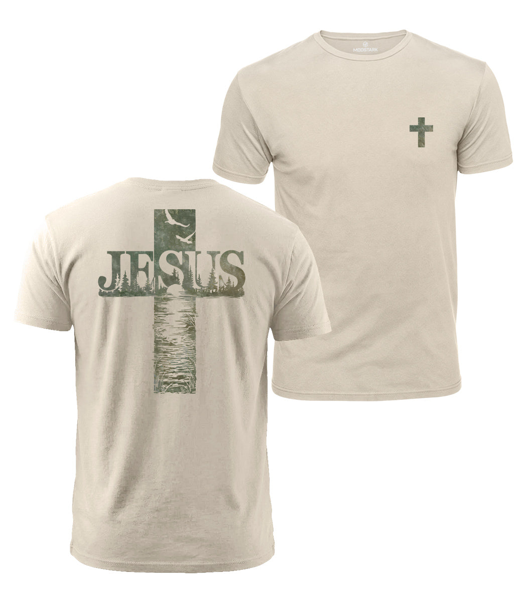 Jesus Lake Cross Cotton T-Shirt