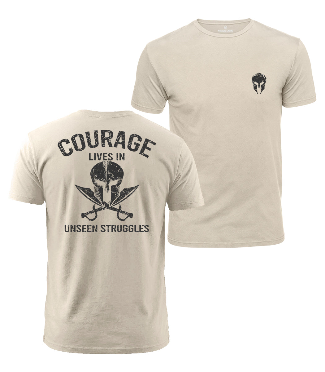 Spartan Courage Quote Cotton T-Shirt
