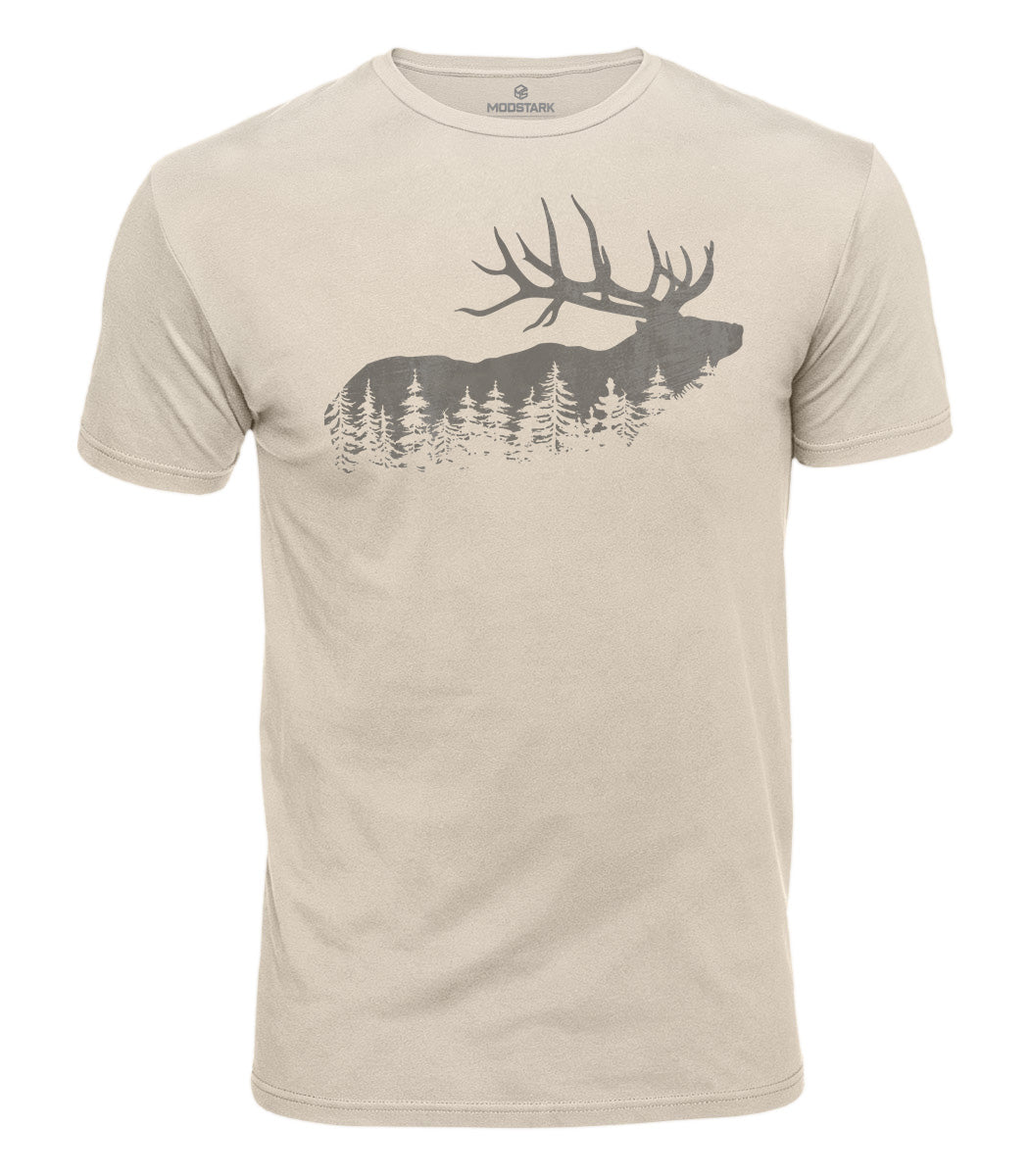 Pine Forest Elk Cotton T-Shirt