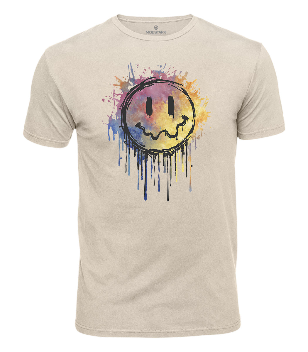 Dripping Smiley Face Cotton T-Shirt