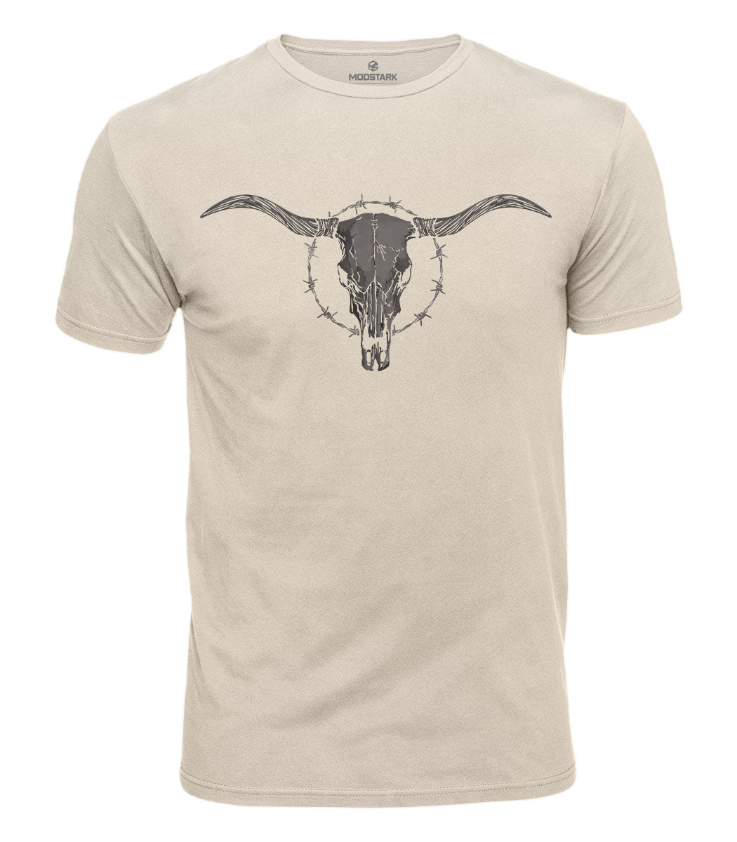 Outlaw Bull Skull Cotton T-Shirt