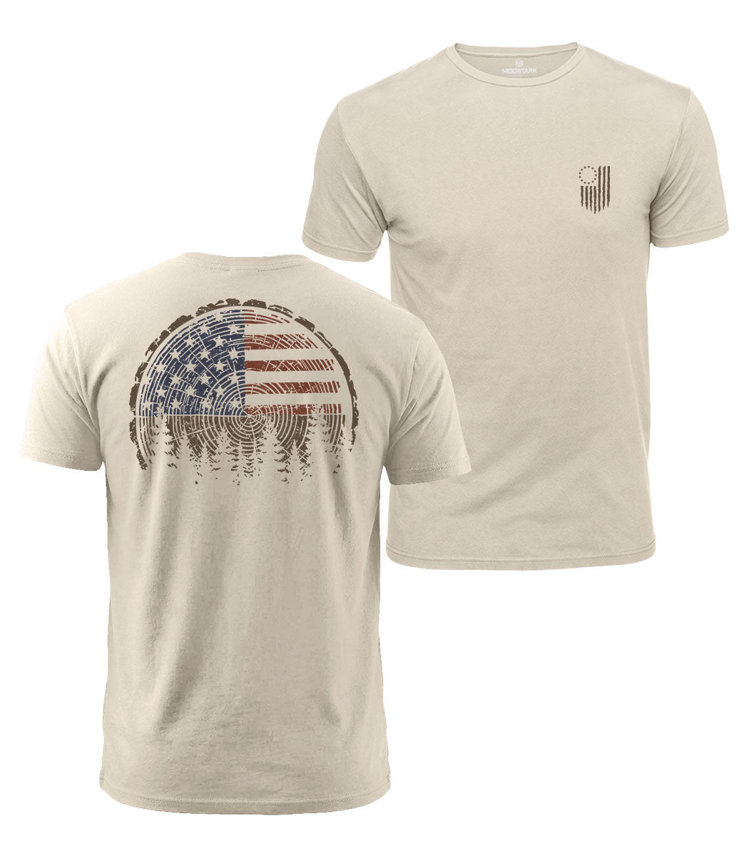 Patriotic Tree Rings Cotton T-Shirt