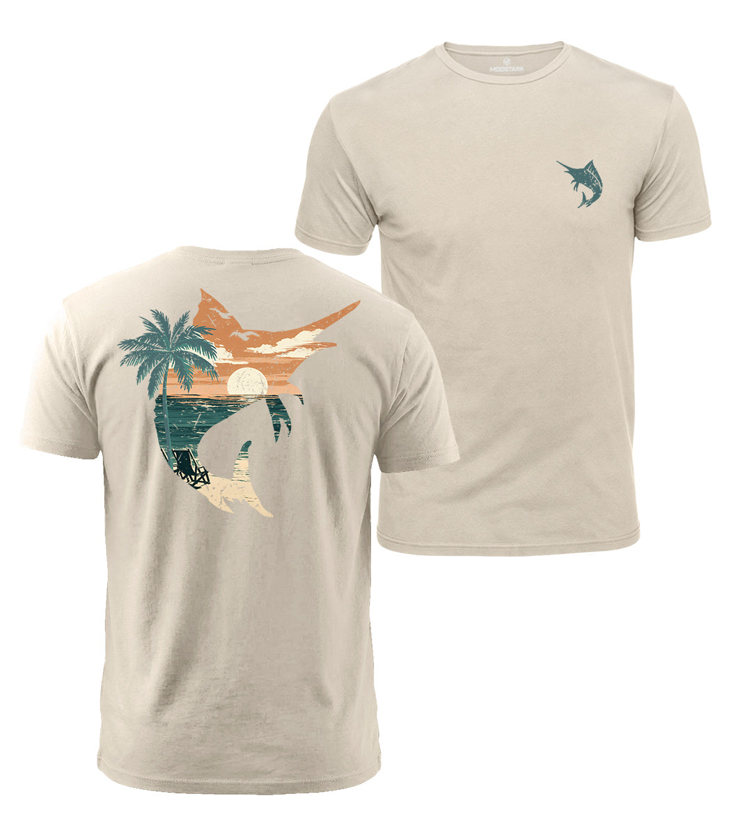 Marlin Beach Graphic Cotton T-Shirt