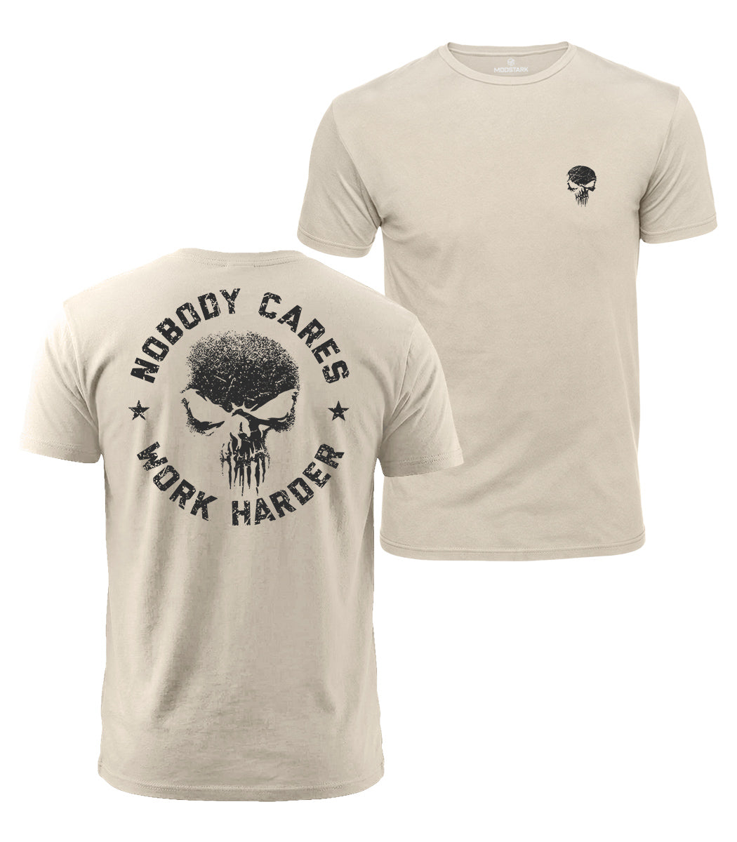 Work Harder Skull Cotton T-Shirt