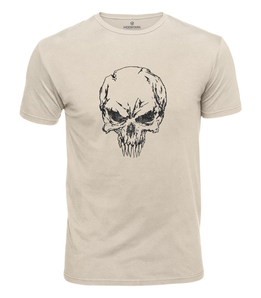 Battle Worn Skull Cotton T-Shirt