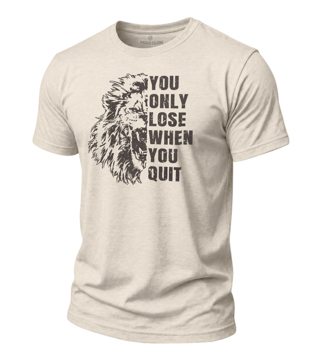 Never Quit Lion Cotton T-Shirt