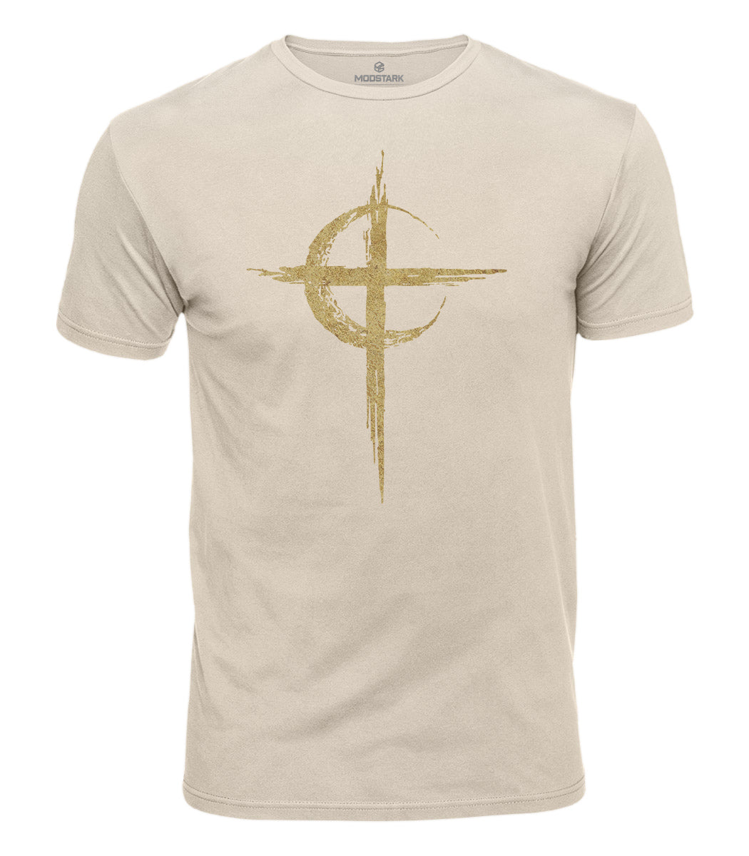 Celtic Moon Cross Cotton T-Shirt
