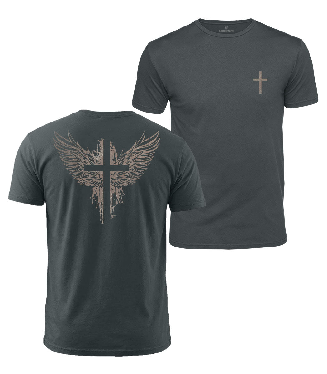 Cross & Wings Cotton T-Shirt