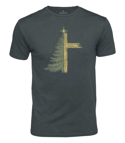 Christmas Pine Cross Cotton T-Shirt