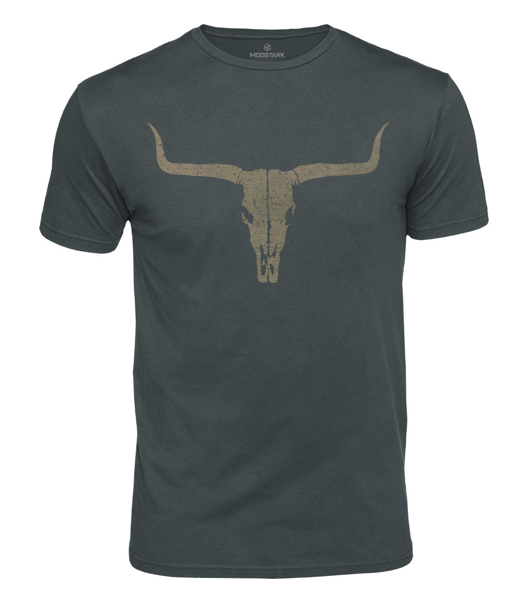 Western Longhorn Skull Cotton T-Shirt