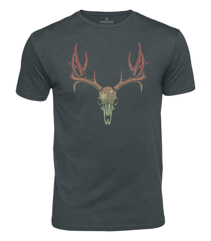 Christmas Deer Skull Cotton T-Shirt
