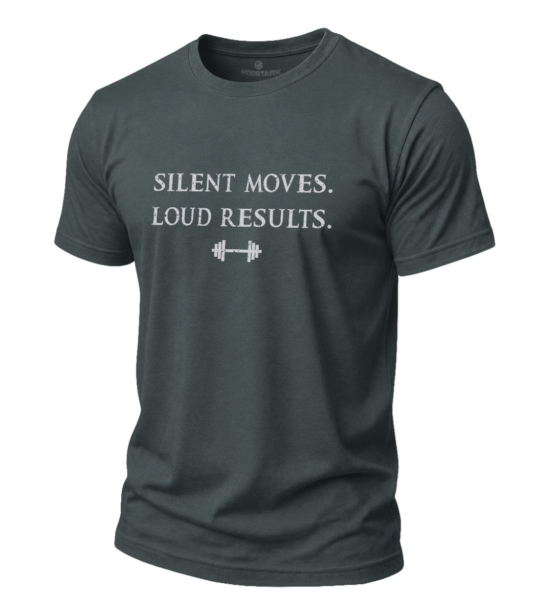 Silent Moves Loud Results Cotton T-Shirt
