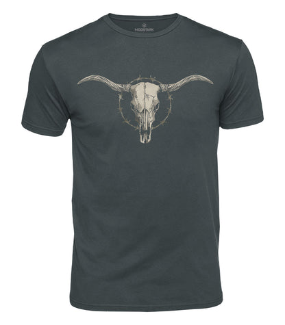 Outlaw Bull Skull Cotton T-Shirt