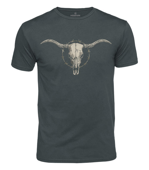 Outlaw Bull Skull Cotton T-Shirt