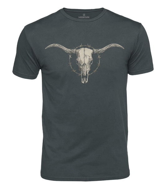 Outlaw Bull Skull Cotton T-Shirt