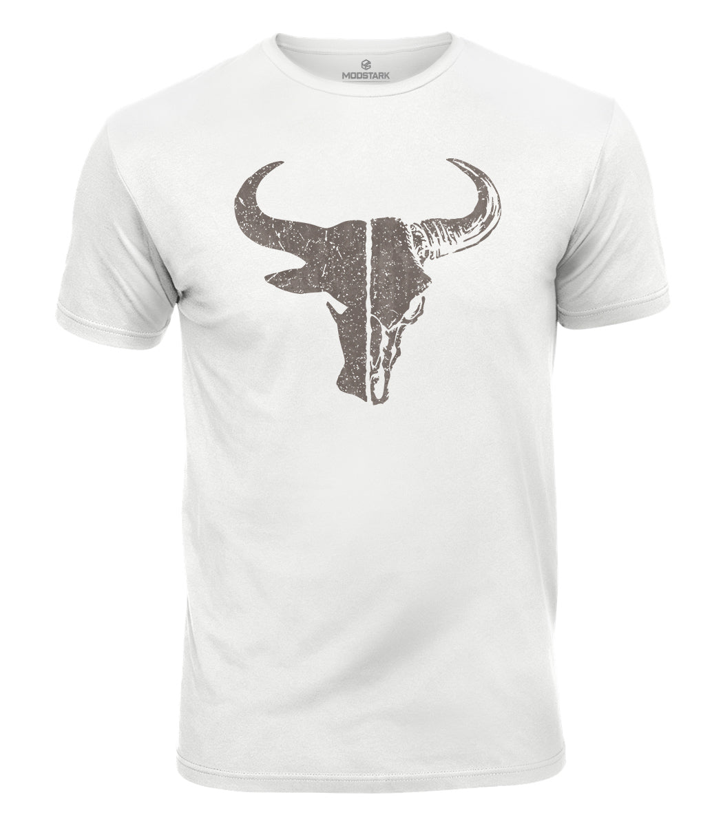 Vintage Bull Skull Cotton T-Shirt