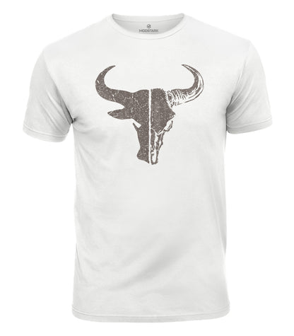 Vintage Bull Skull Cotton T-Shirt