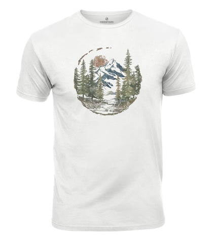 Mountain Forest Landscape Cotton T-Shirt