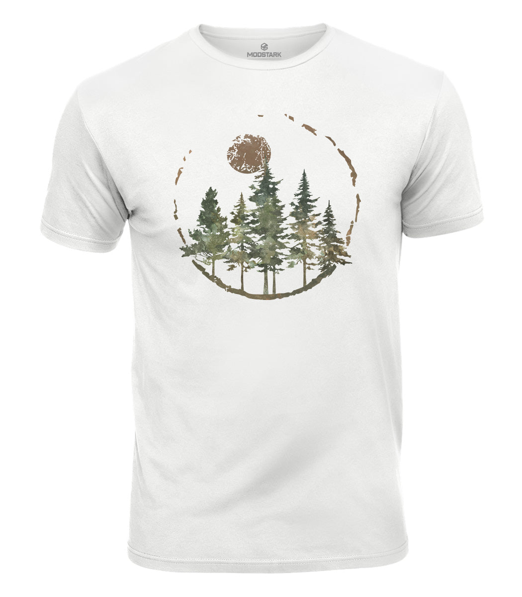 Vintage Pine Forest Cotton T-Shirt