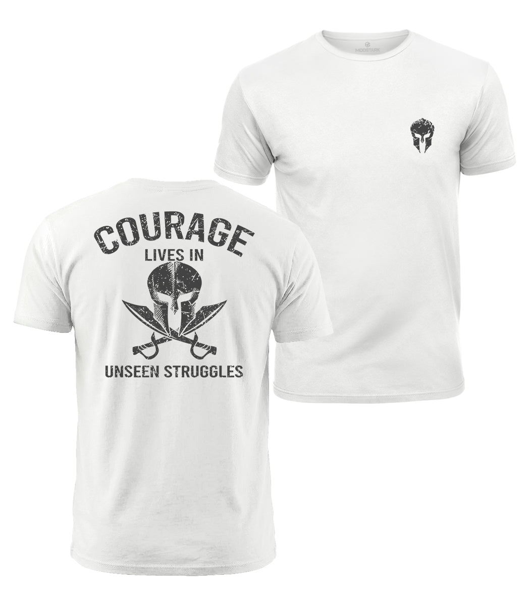 Spartan Courage Quote Cotton T-Shirt