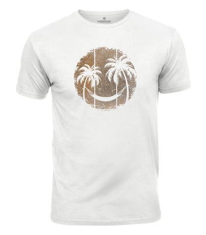 Tropical Smiley Face Cotton T-Shirt