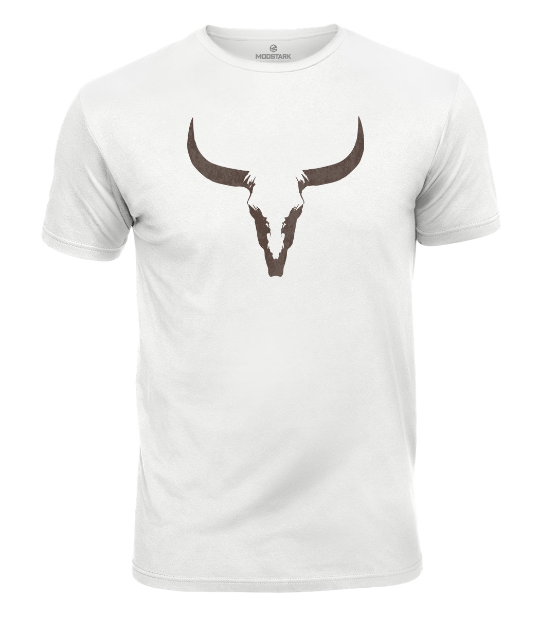 Minimalist Bull Skull Cotton T-Shirt