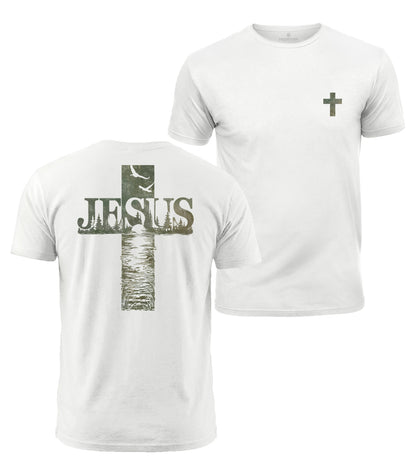Jesus Lake Cross Cotton T-Shirt