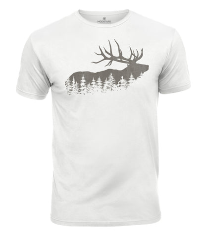Pine Forest Elk Cotton T-Shirt