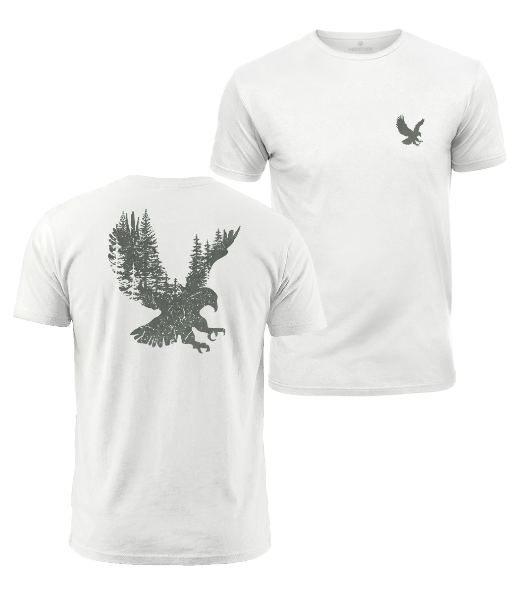 Forest Eagle Silhouette Cotton T-Shirt