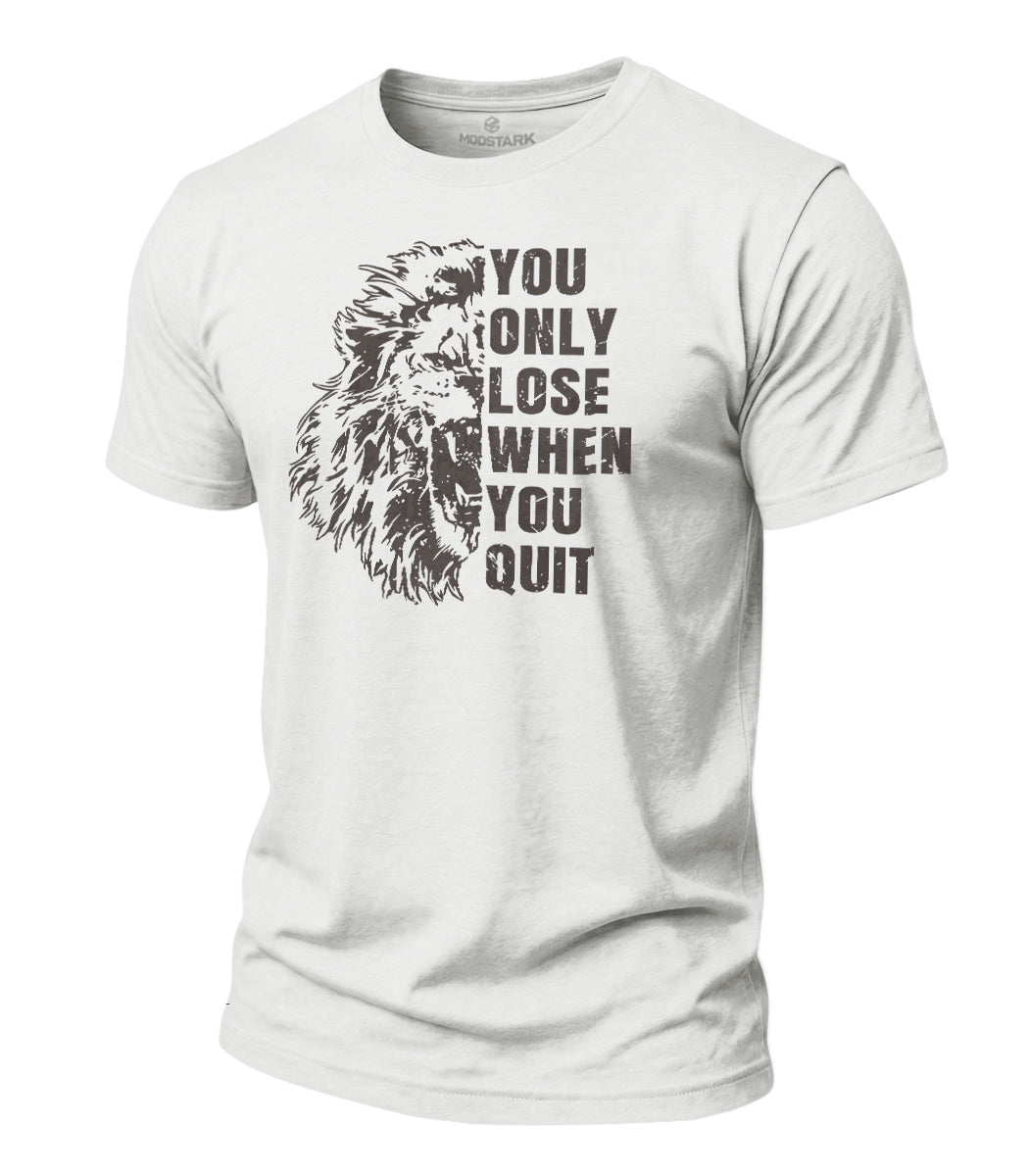 Never Quit Lion Cotton T-Shirt