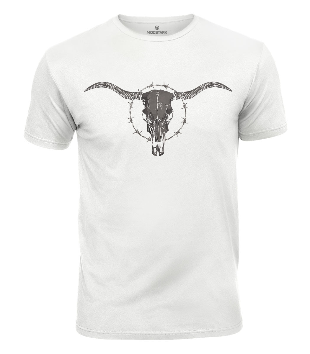 Outlaw Bull Skull Cotton T-Shirt