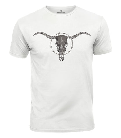 Outlaw Bull Skull Cotton T-Shirt