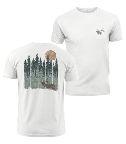 Wilderness Elk Forest Cotton T-Shirt