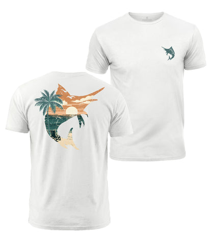 Marlin Beach Graphic Cotton T-Shirt