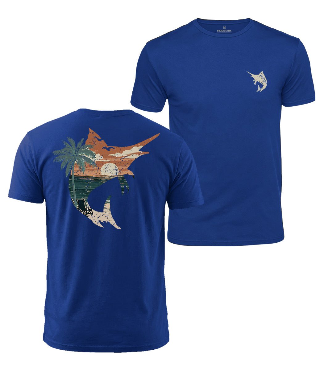 Marlin Beach Graphic Cotton T-Shirt