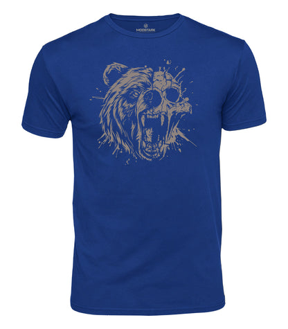 Roaring Bear Skull Cotton T-Shirt