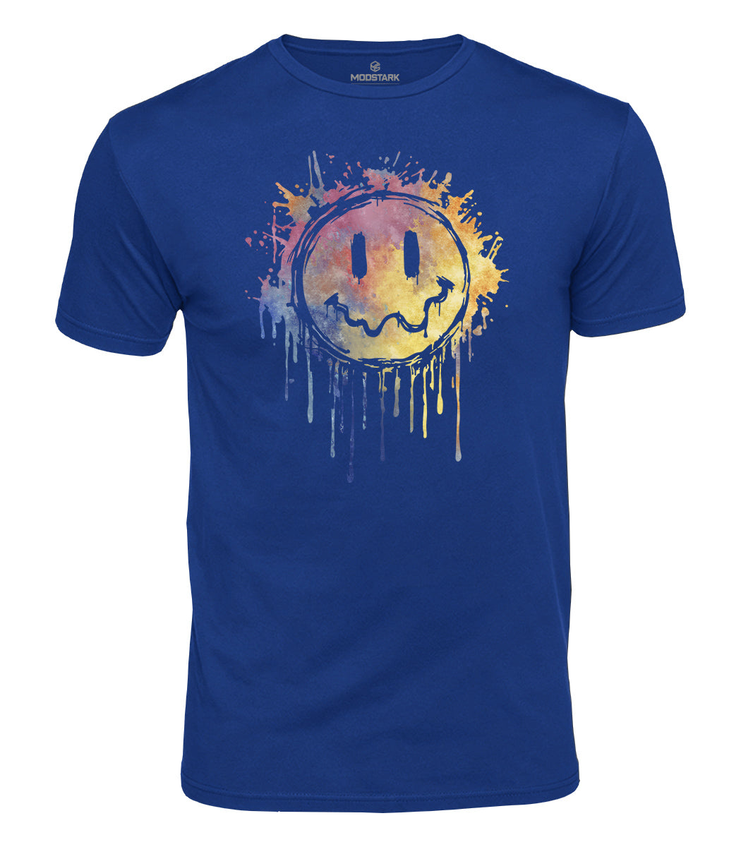 Dripping Smiley Face Cotton T-Shirt