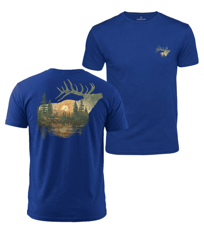 Elk Forest Sunset Cotton T-Shirt