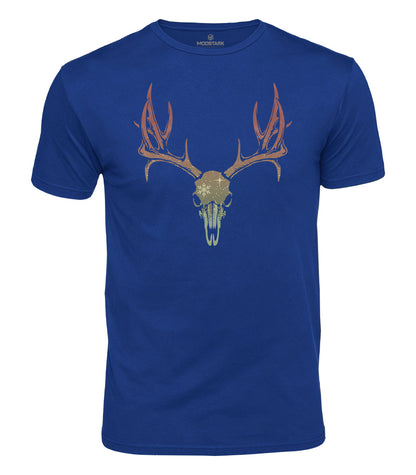 Christmas Deer Skull Cotton T-Shirt