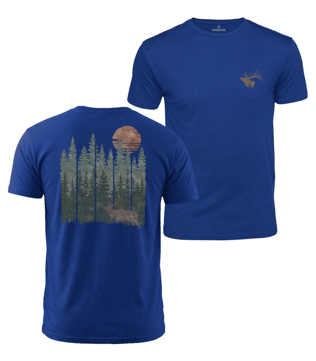 Wilderness Elk Forest Cotton T-Shirt