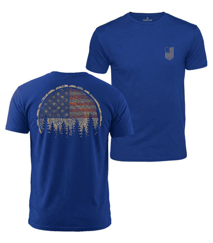 Patriotic Tree Rings Cotton T-Shirt