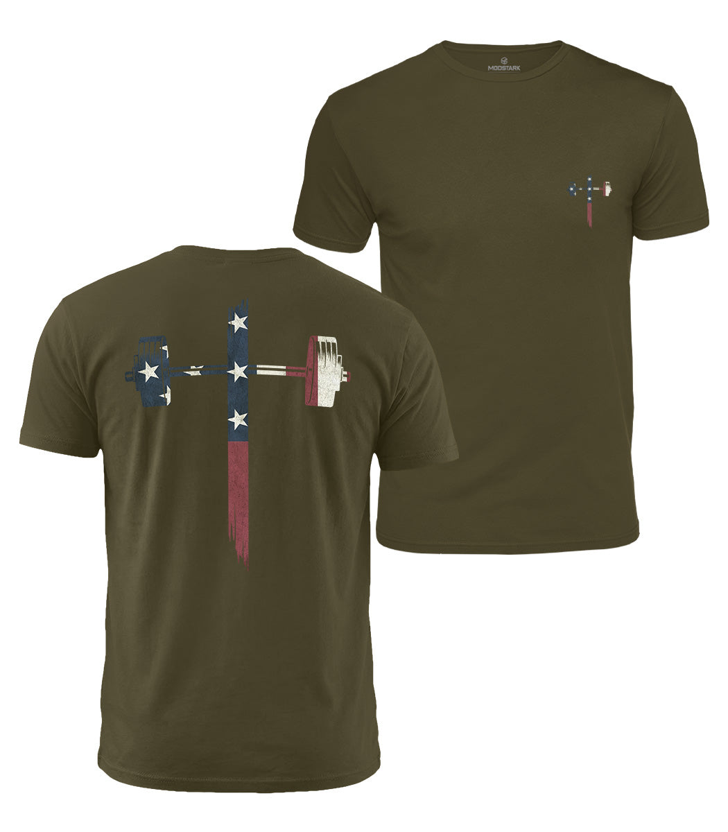 USA Barbell Cross Cotton T-Shirt