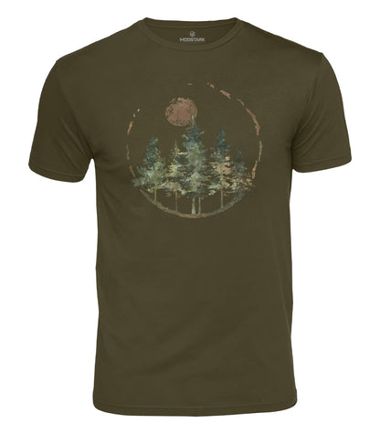 Vintage Pine Forest Cotton T-Shirt