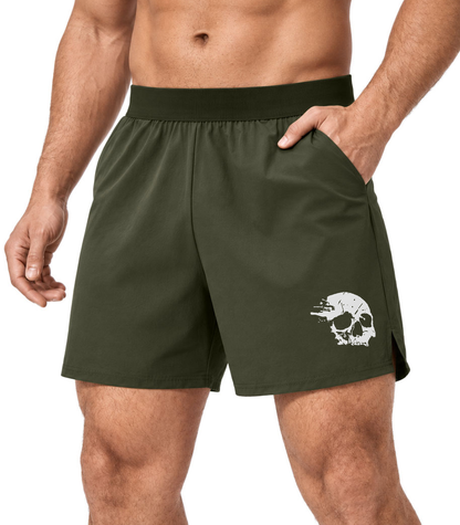 Distressed Skull Athletic Shorts